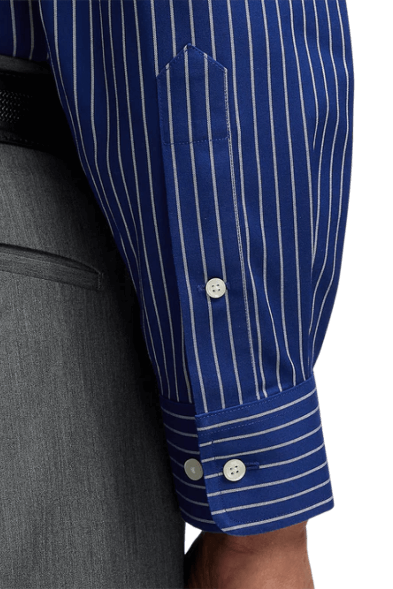 Blue Stretch Non-Iron Stripe Formal Shirt