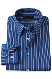 Blue Stretch Non-Iron Stripe Formal Shirt