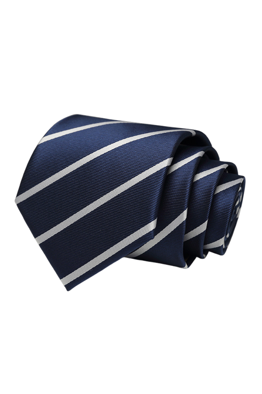 Blaue gestreifte Freizeitkrawatte fürs Büro 