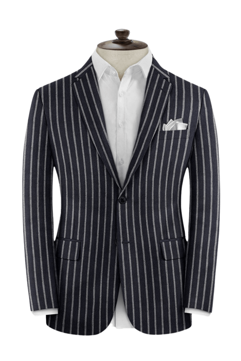 Blue Stripe Cotton Single Vent Suit