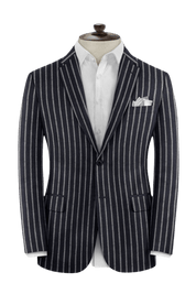 Blue Stripe Cotton Single Vent Suit