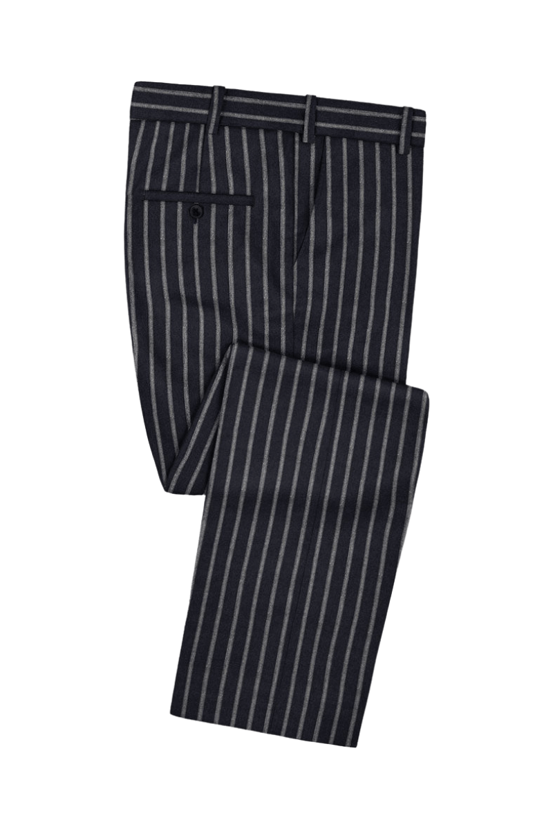 Blue Stripe Cotton Single Vent Suit