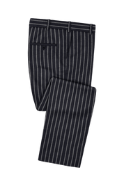 Blue Stripe Cotton Single Vent Suit