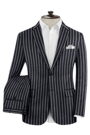 Blue Stripe Cotton Single Vent Suit