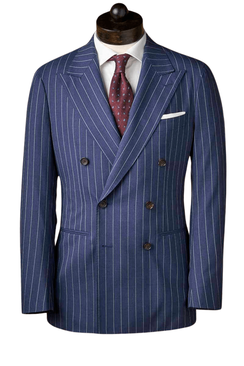 Blue Stripe Tropical Double Breast Suit