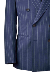 Blue Stripe Tropical Double Breast Suit