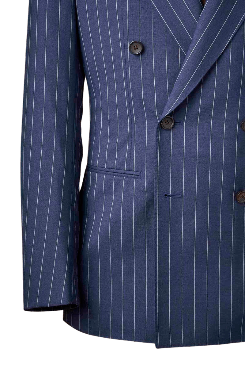 Blue Stripe Tropical Double Breast Suit