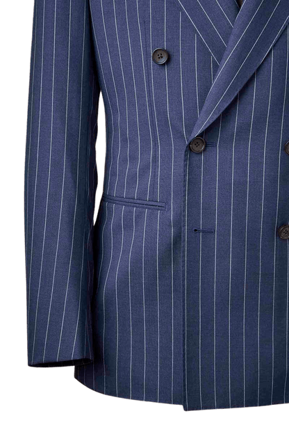 Blue Stripe Tropical Double Breast Suit