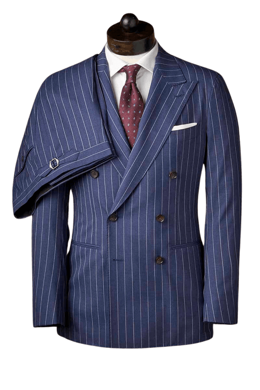 Blue Stripe Tropical Double Breast Suit