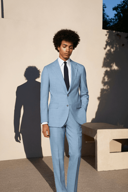 Blue Tropical Wool Moden Fit Suit