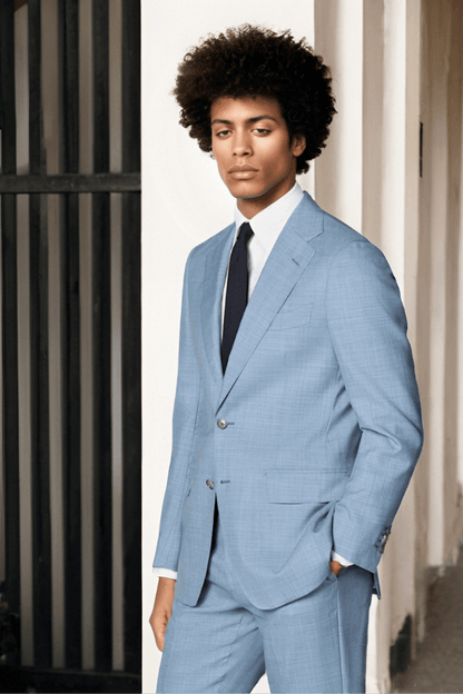 Blue Tropical Wool Moden Fit Suit