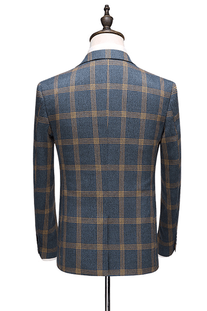 Blue Windowpane Classic Slim Fit 3-Piece Suit