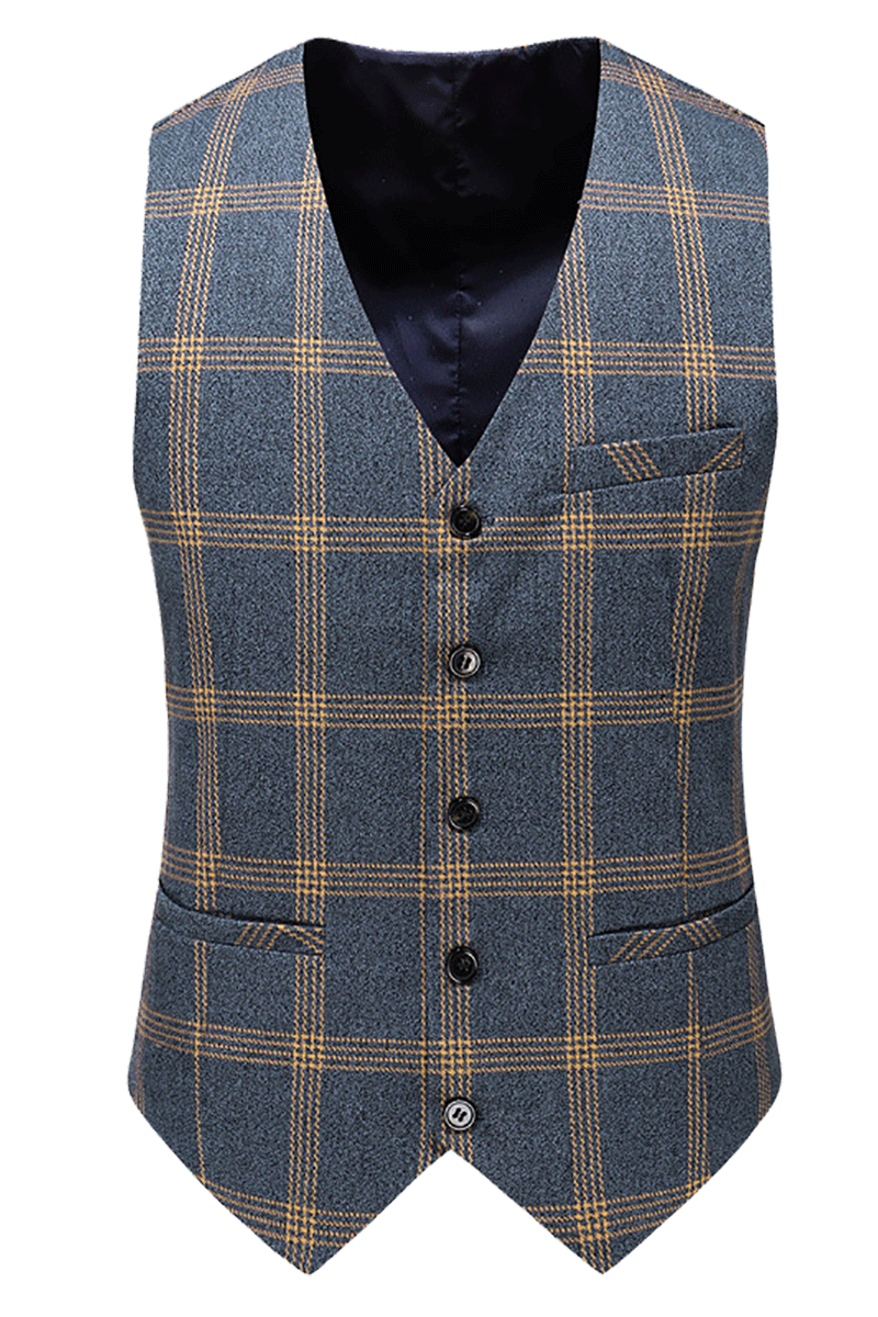 Blue Windowpane Classic Slim Fit 3-Piece Suit