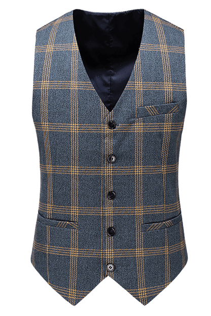 Blue Windowpane Classic Slim Fit 3-Piece Suit