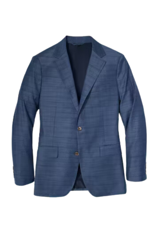 Blue Windowpane 2-Button Notch Lapel Jacket