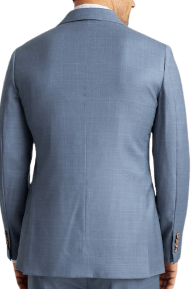 Blue Wool Notch Lapel Modern Fit Single Breasted Jacket