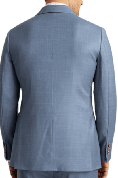 Veste à simple boutonnage en laine bleue à revers crantés et coupe moderne