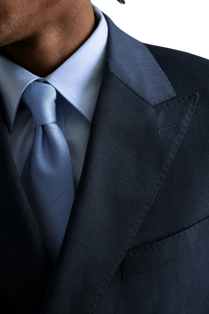 Navy Blue Peaked Lapel Double Breasted Jacket