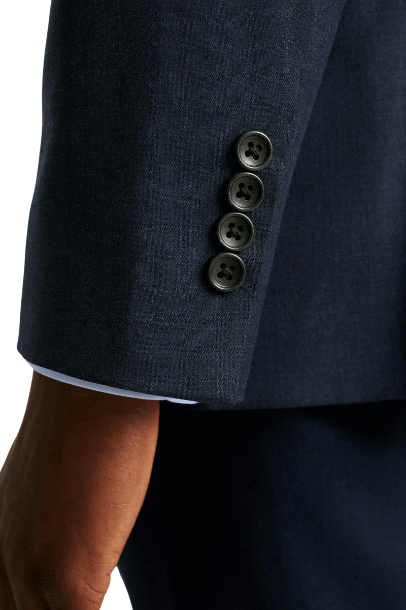 Navy Blue Peaked Lapel Double Breasted Jacket