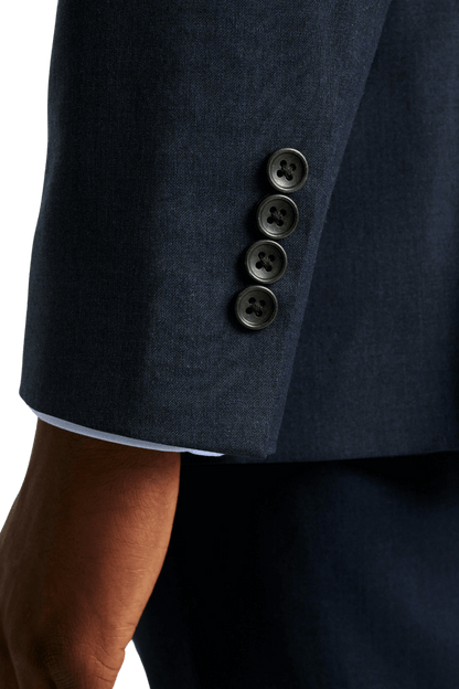 Navy Blue Peaked Lapel Double Breasted Jacket