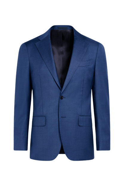 Blue Wool Single Breasted Notch Lapel 3-Piece Suit