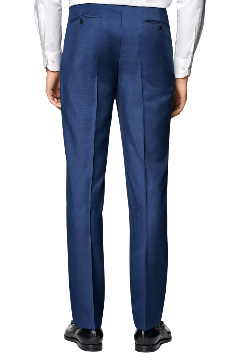 Blue Wool Single Breasted Notch Lapel 3-Piece Suit