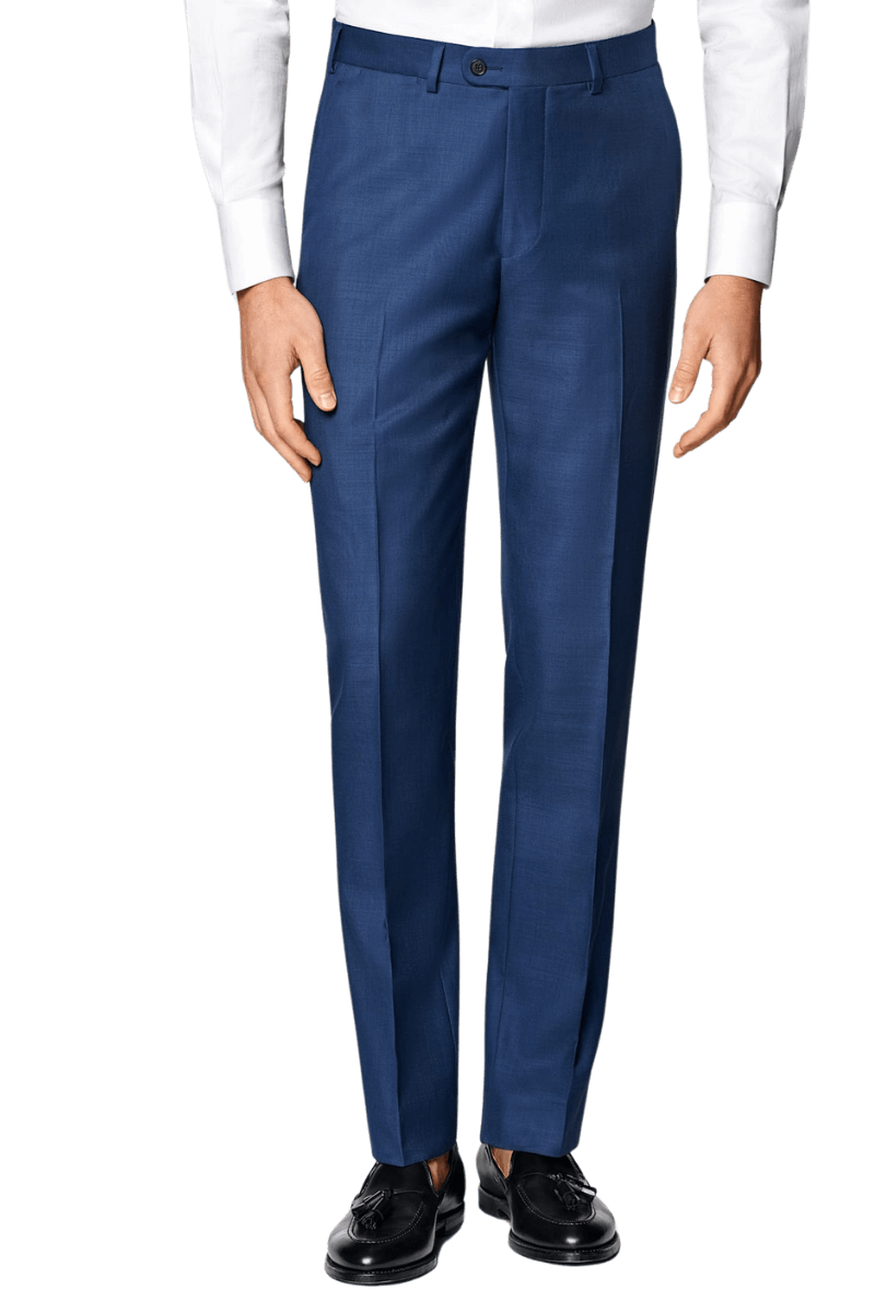 Blue Wool Single Breasted Notch Lapel 3-Piece Suit