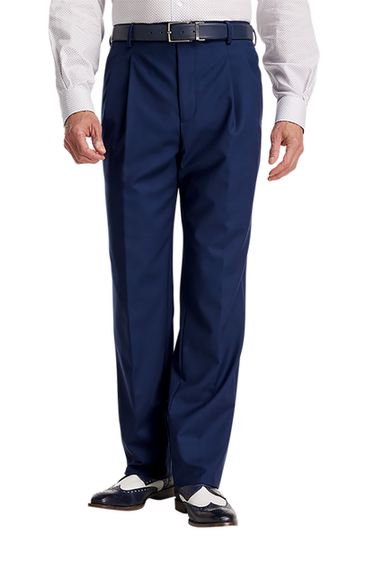 Blue Wool Stretch Single Breasted Peak Lapel Suit