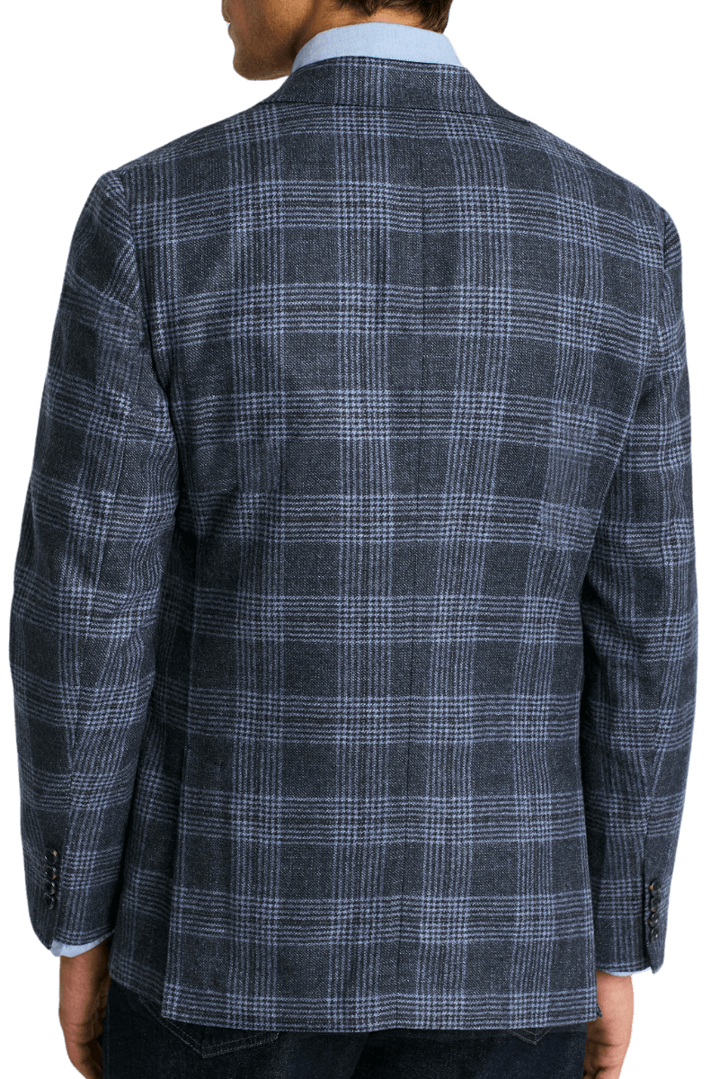 Blue Wool Windowpane Modern Fit Jacket