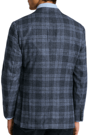 Blue Wool Windowpane Modern Fit Jacket