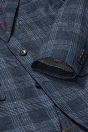 Blue Wool Windowpane Modern Fit Jacket