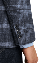 Blue Wool Windowpane Modern Fit Jacket