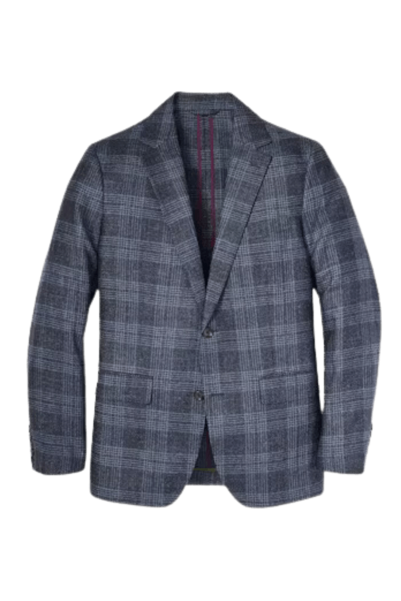 Blue Wool Windowpane Modern Fit Jacket