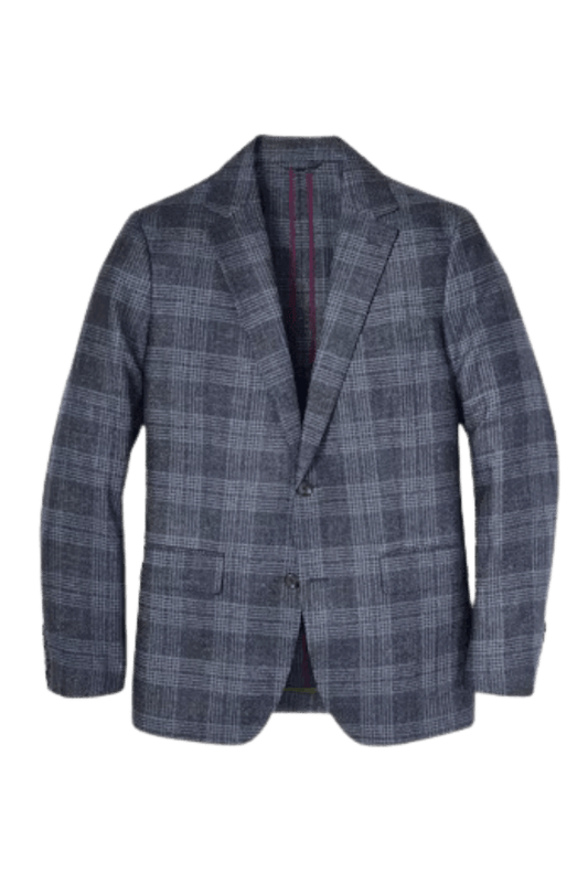 Blue Windowpane 2-Button Notch Lapel Jacket
