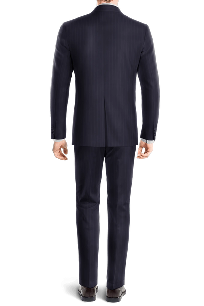 Blue Pinstripe 2 Piece 2 Button Suit