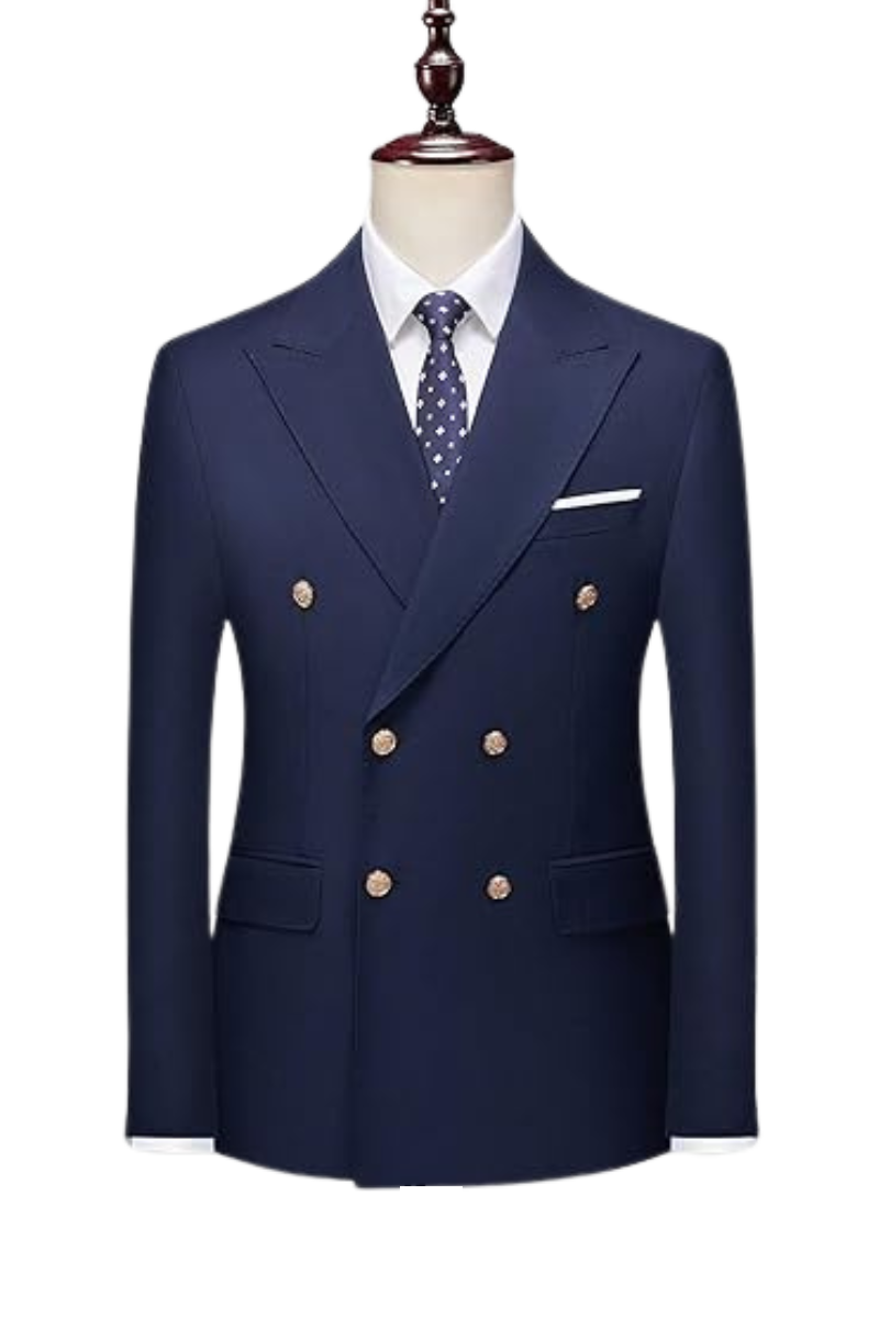 Blue Slim Fit 2-Piece Double Breasted suit