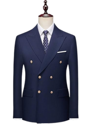 Blue Slim Fit 2-Piece Double Breasted suit