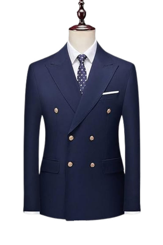 Blue Slim Fit 2-Piece Double Breasted suit