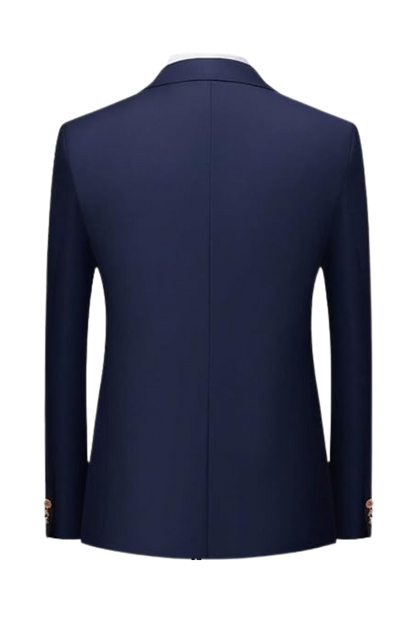 Traje cruzado de dos piezas de corte entallado azul