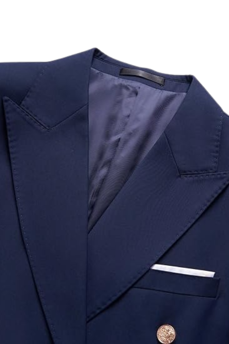 Blue Slim Fit 2-Piece Double Breasted suit