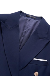 Blue Slim Fit 2-Piece Double Breasted suit