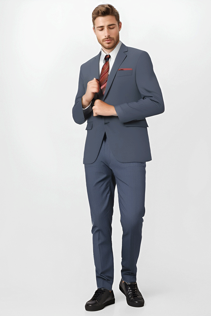 Blue Slim Fit 2 piece 2-Button Suit