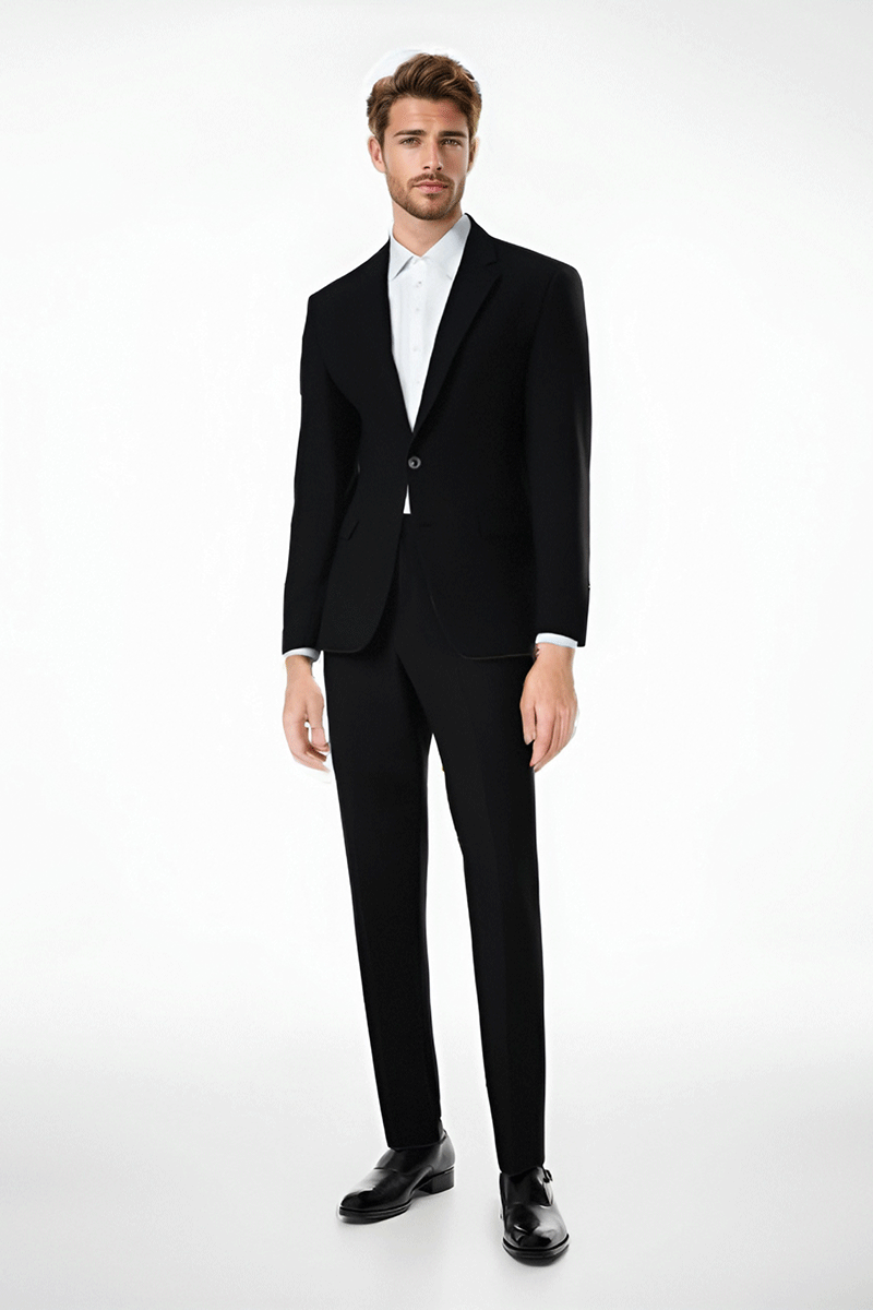 Blue Slim Fit Pinstripe 2 Piece 2 Button Suit