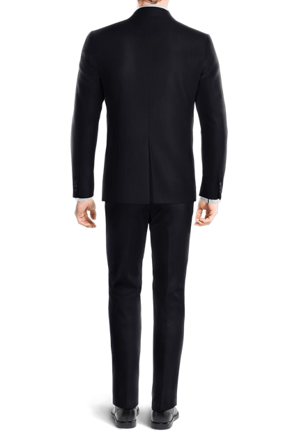 Blue Slim Fit Pinstripe 2 Piece 2 Button Suit