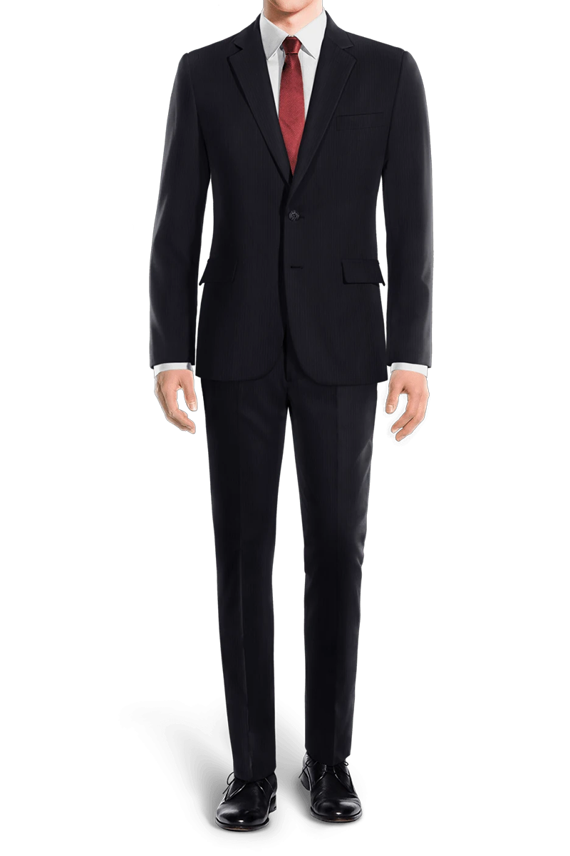 Blue Slim Fit Pinstripe 2 Piece 2 Button Suit