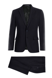 Blue Slim Fit Pinstripe 2 Piece 2 Button Suit