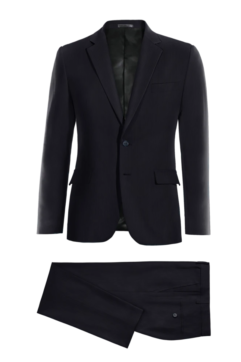 Blue Slim Fit Pinstripe 2 Piece 2 Button Suit