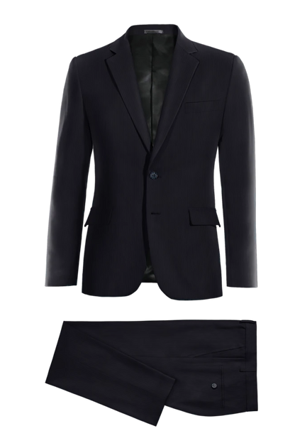 Blue Slim Fit Pinstripe 2 Piece 2 Button Suit