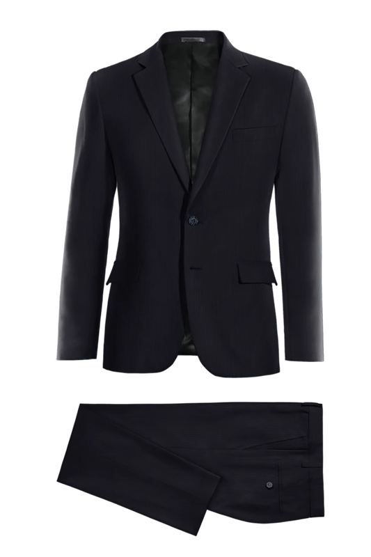 Blue Slim Fit Pinstripe 2 Piece 2 Button Suit