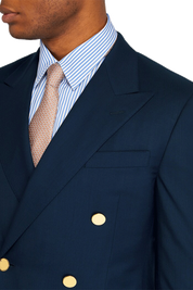 Blue White regular fit 2-Piece Double Breasted Suit